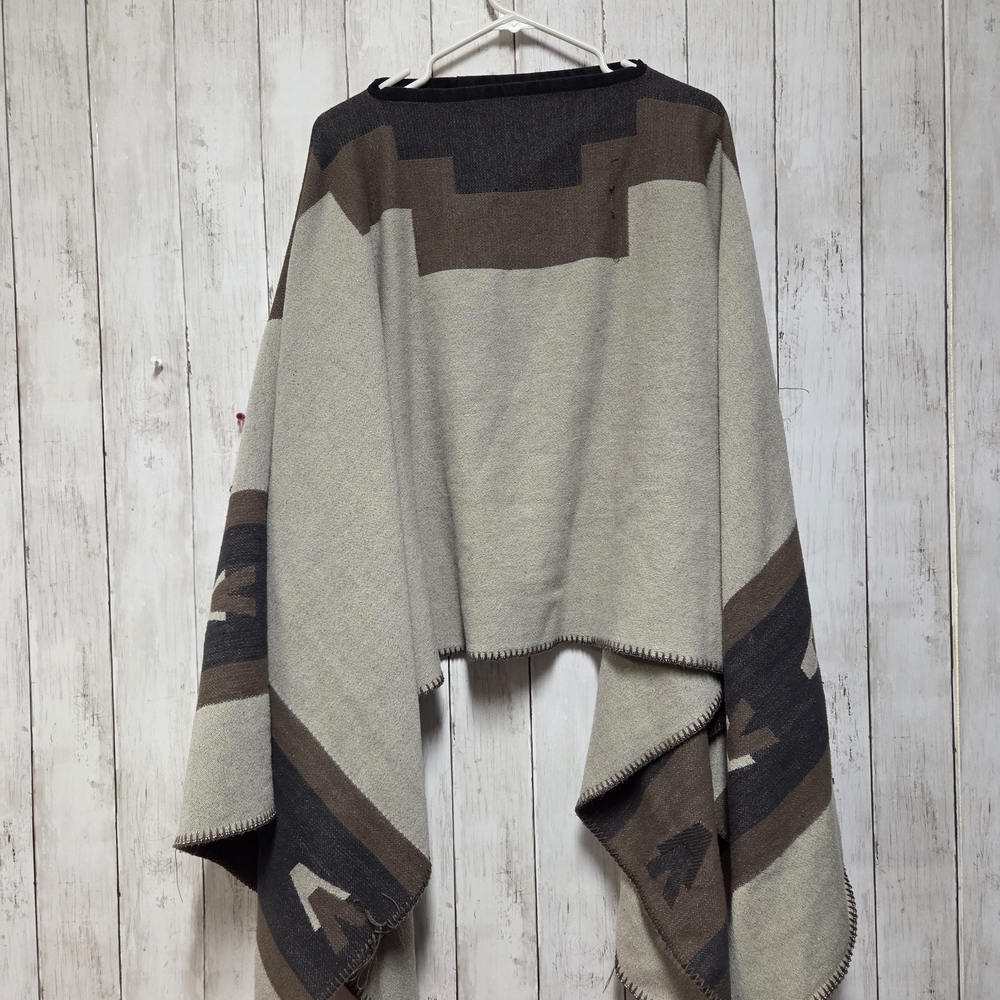 Brixton Gray and Brown Cape Jacket